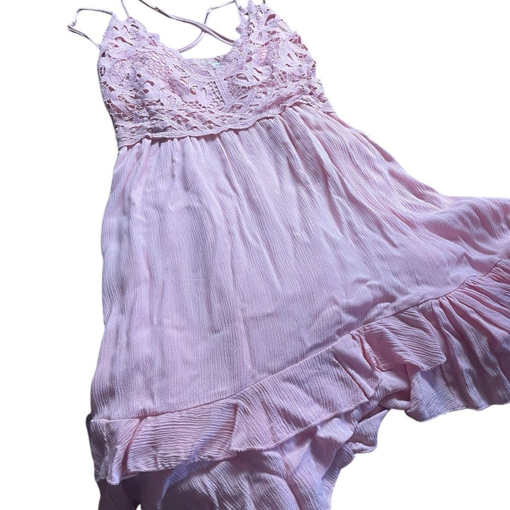 Chelsea & Violet Pink Smocked Ruffled Sundress like new juniors size large